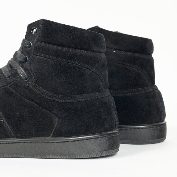 Saint Laurent SL/10H High Black Suede Court Classic High-Top Sneakers - Picture 9 of 12